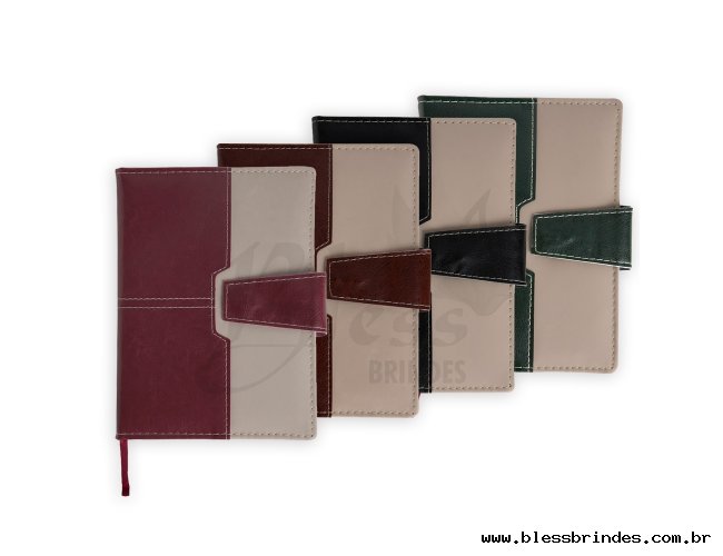 Agenda com Fecho de Im� e Suporte para Caneta