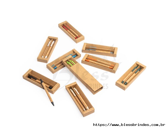 Kit Ecológico Caneta e Lapiseira Cortiça
