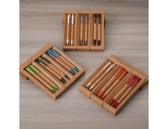 Kit Ecológico Caneta e Lapiseira Cortiça